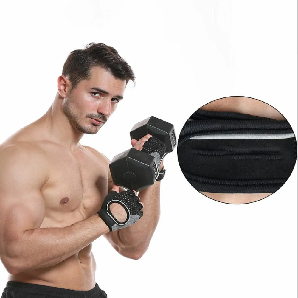 Short Finger Men Workout Weight Lift Fitness Half Logo Breathable Gym Glove