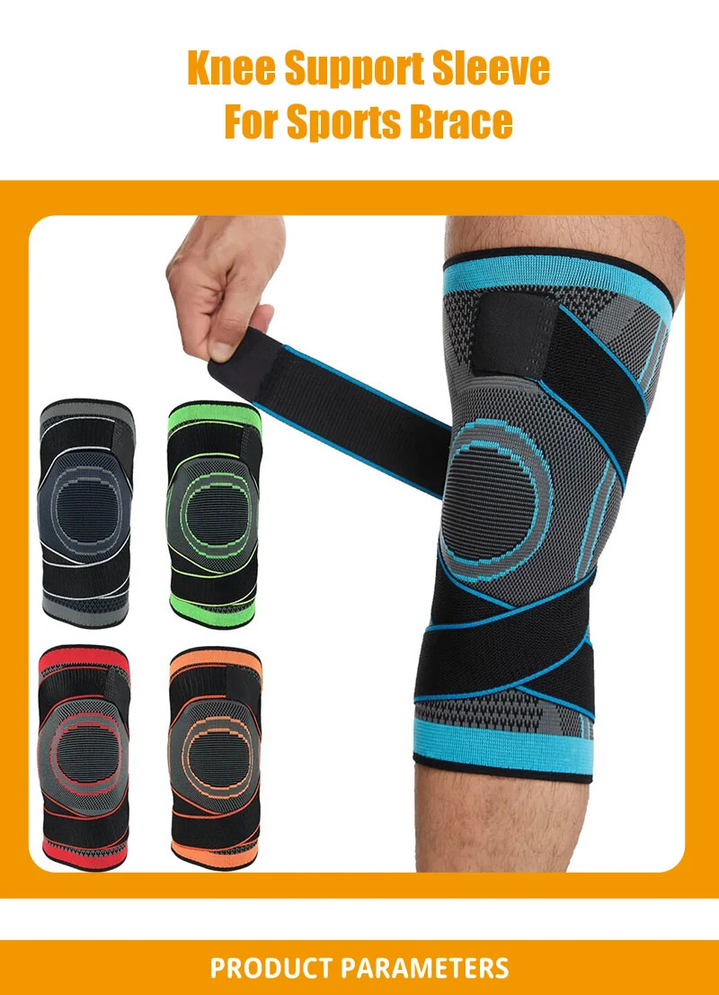 Compression Knitted Breathable Neoprene Knee Support Sleeve for Sports Brace