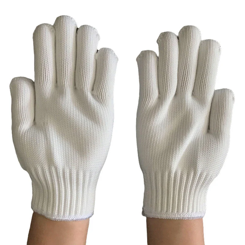 White Nylon Heated Workout Gloves Durable Anti-Slip Industry Safety Gloves