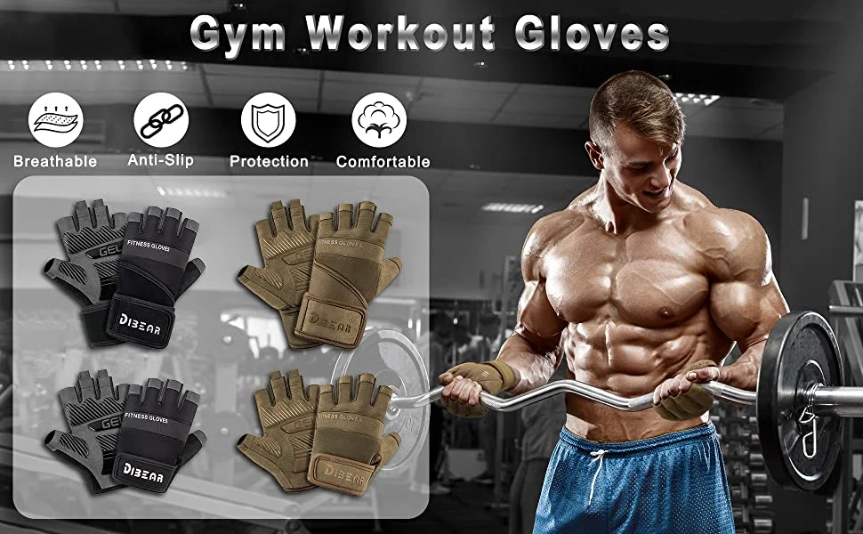 Workout Sports Knuckle Padded Palm Protection for Climbing Kayaking Gym Gloves