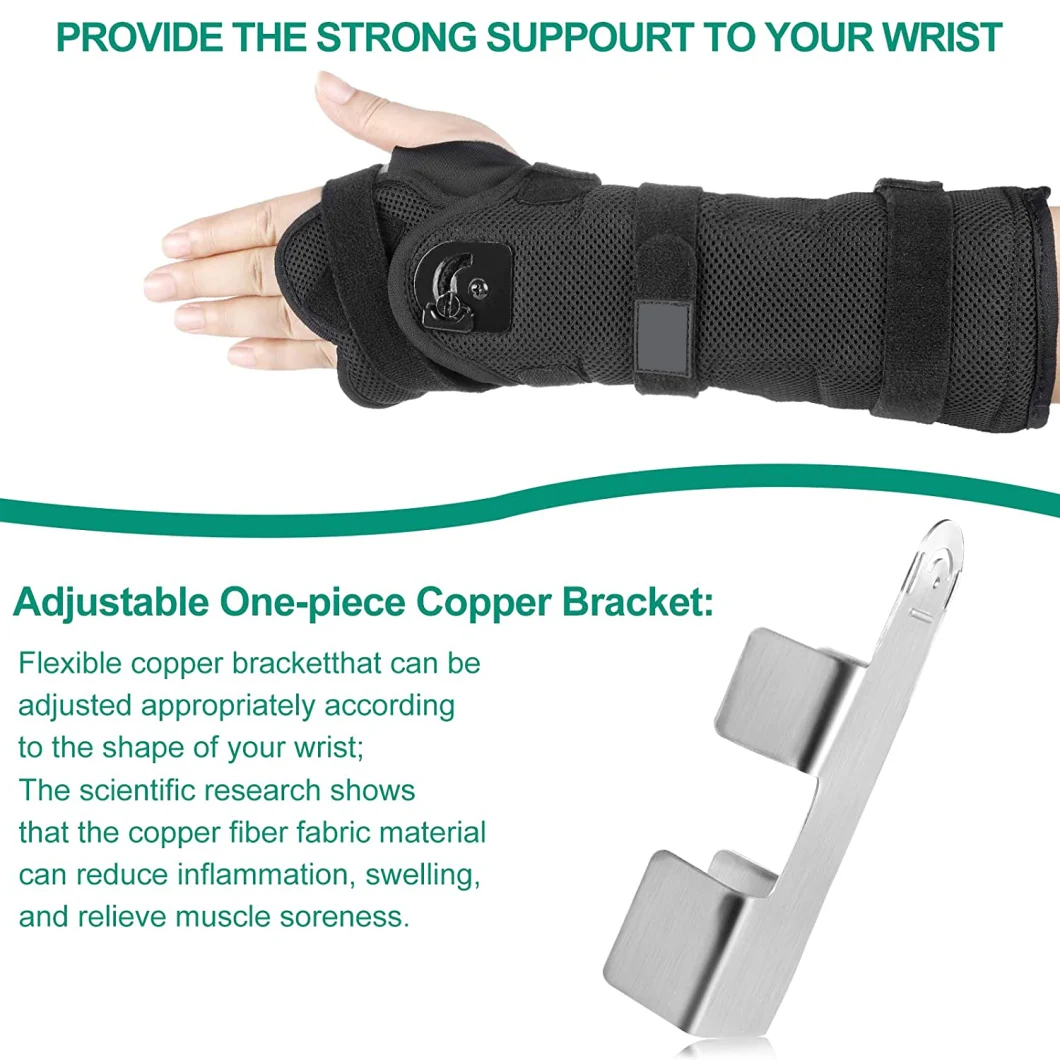 Hot Selling Customized Adjustable Wrist Support Brace with Splints for Carpal Tunnel