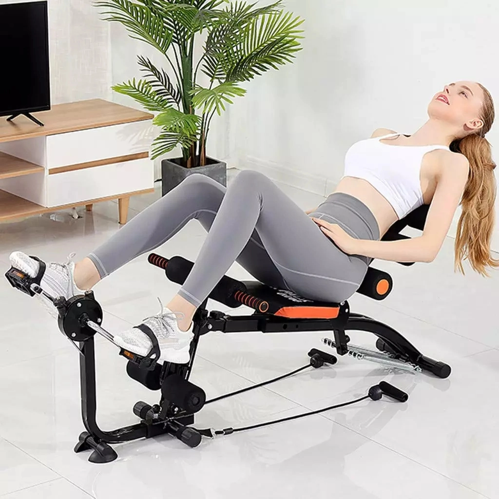 Multifunction Abdominal Trainer with Twist Waist Stepper and Resistance Bands Whole Body Machine for Home Gym Fitness