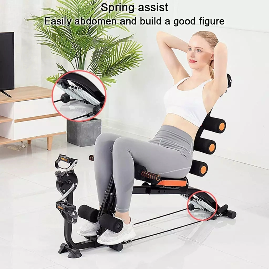 Multifunction Abdominal Trainer with Twist Waist Stepper and Resistance Bands Whole Body Machine for Home Gym Fitness