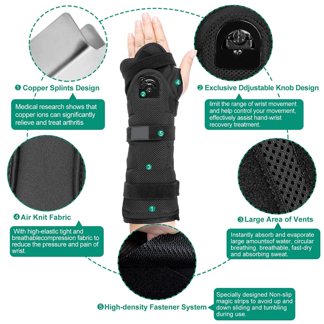 Hot Selling Customized Adjustable Wrist Support Brace with Splints for Carpal Tunnel