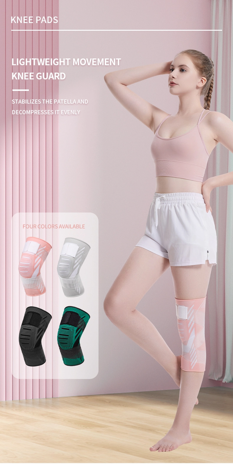 2185#2023 Best Selling Comfortable Flexible Knitted Breathable Spandex Brace Fast Shipment Knee Sleeve for Sport